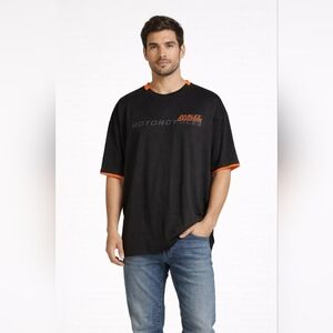 Harley-Davidson Black and Orange Men's Shirt